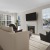 a living room with a fireplace